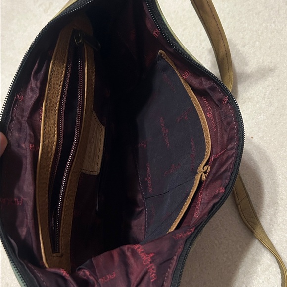 Anuschka Artistic Hand painted Leather Bag with Multicolor Design - Picture 6 of 11